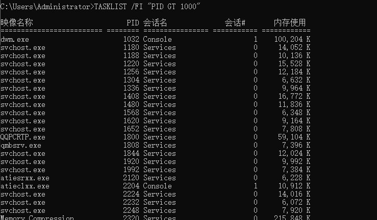 Windows系统TASKLIST命令的作用与用法